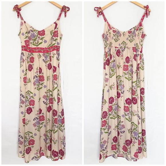 Patrons of Peace Dresses & Skirts - Patrons of Peace Floral Maxi Midi Dress Pockets Cottagecore Boho Size Medium